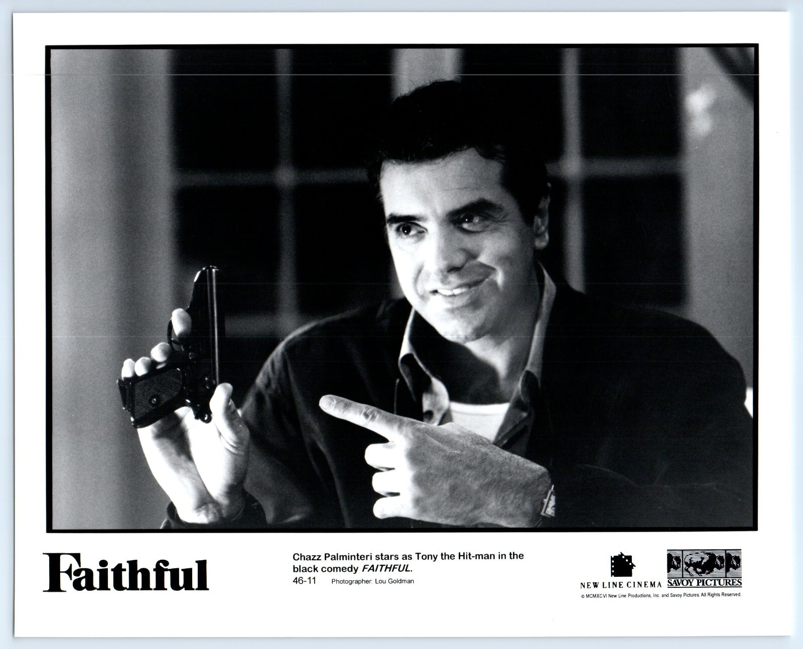 Chaz Palminteri FAITHFUL Movie Press Photograph 8×10″ 1996 B&W