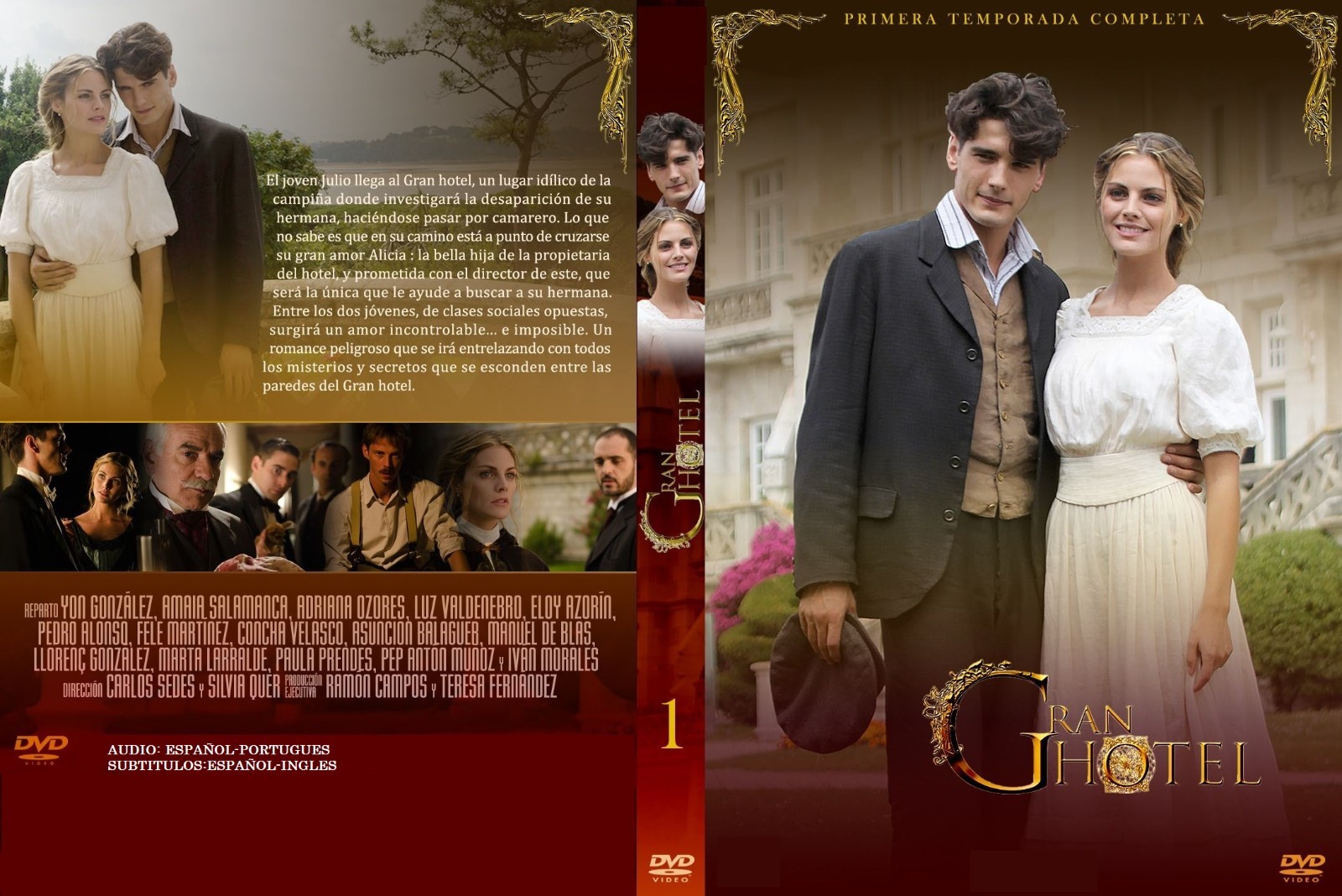 ESPAÑA SERIES, GRAN HOTEL, 1RA,2DA,3RA, 66 CAPIT/16 DVD/BOXES, 2013
