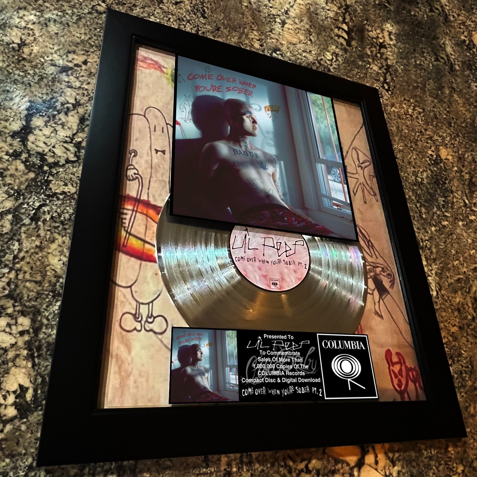 Lil Peep Come Over When Youre Sober Pt 2 Platinum Music Award Vinyl LP Record CD