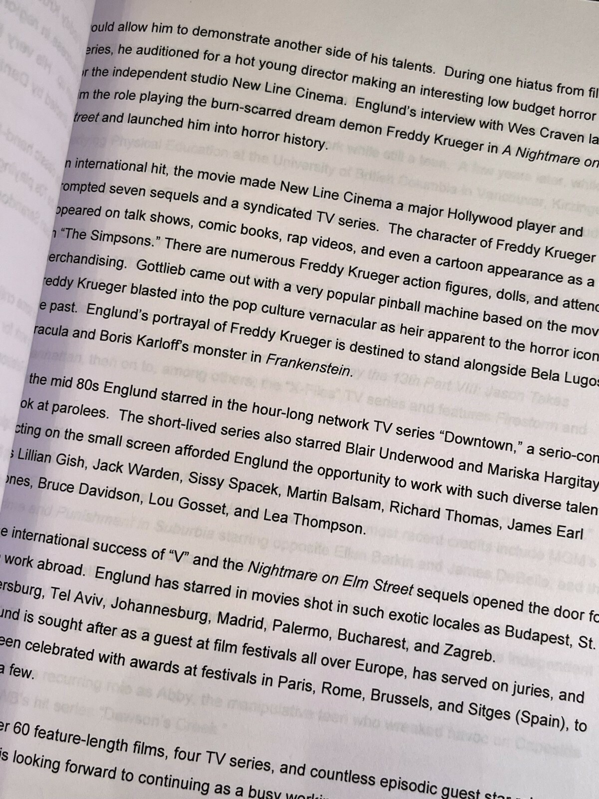 Freddy vs Jason Production Notes- Cast-Signed- Autograph Reprints- Press Kit