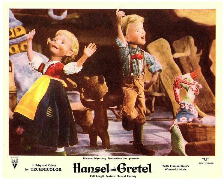 Hansel and Gretel original 8×10 lobby card dancing with duck and teddy bear