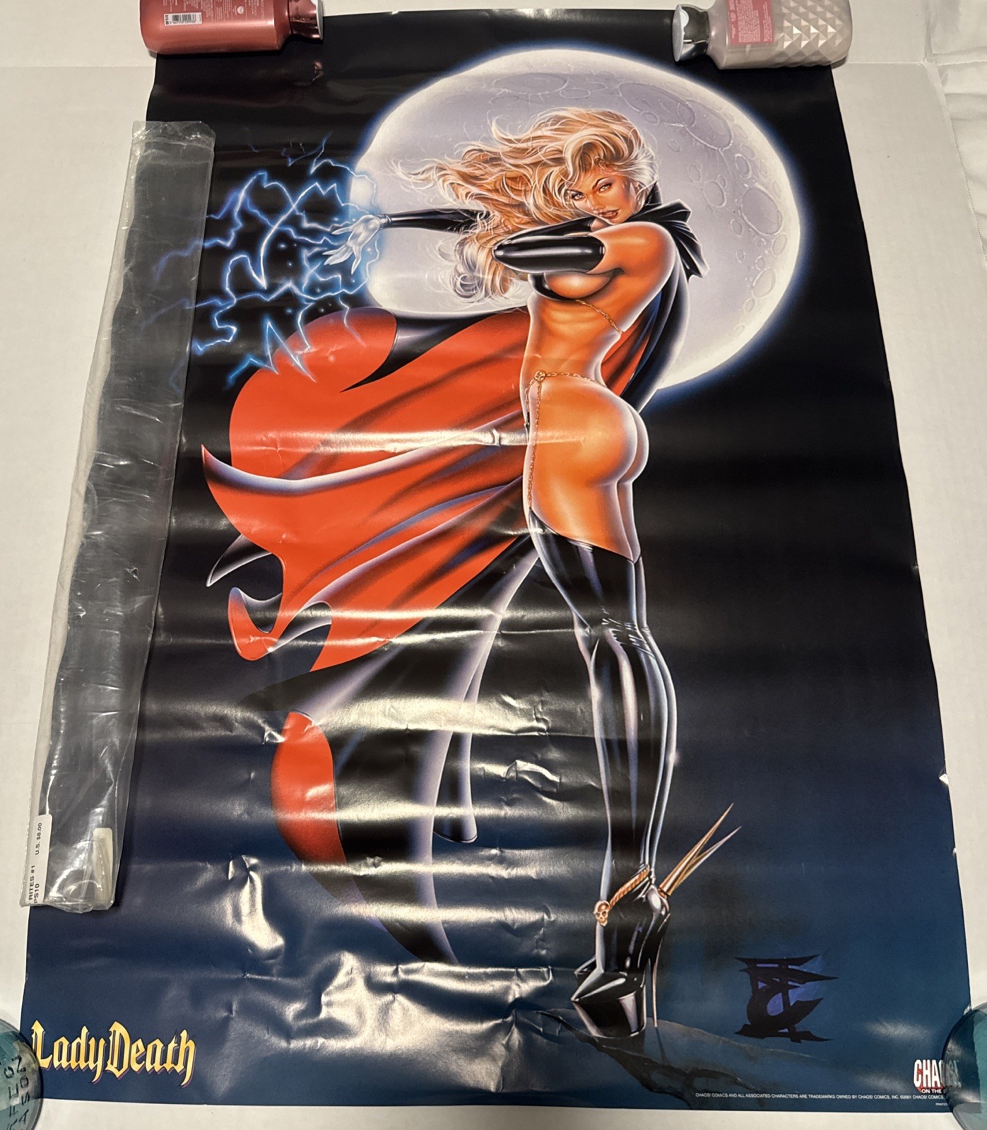 ✨Vintage NOS Chaos Comics – Lady Death Last Rites Cover Poster 24″ x 36″✨