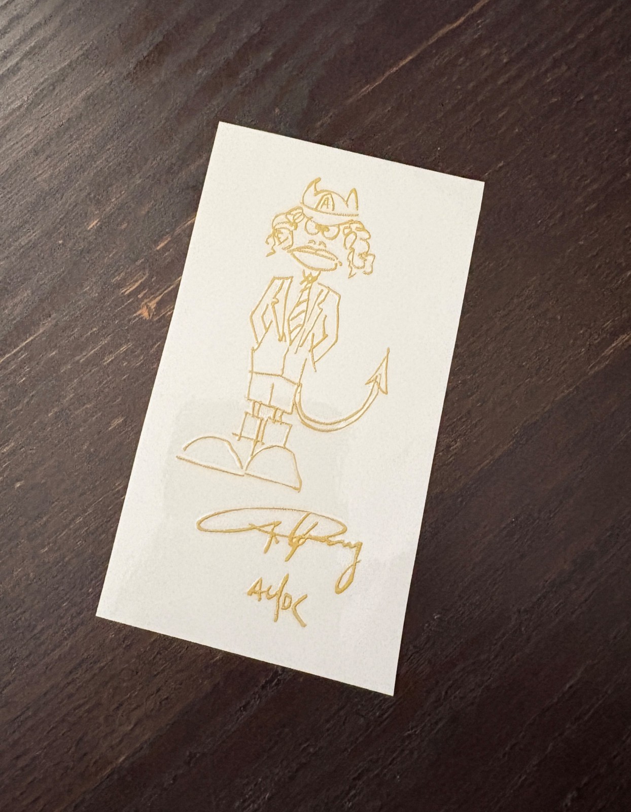 Angus Young AC/DC autographed sketch UV DTF sticker for any hard surface