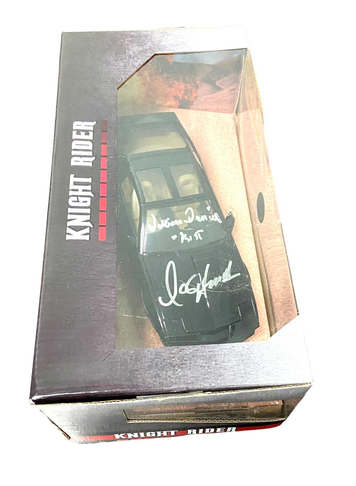 DAVID HASSELHOFF WILLIAM DANIELS SIGNED AUTO KITT 1:24 CAR KNIGHT RIDER BECKETT
