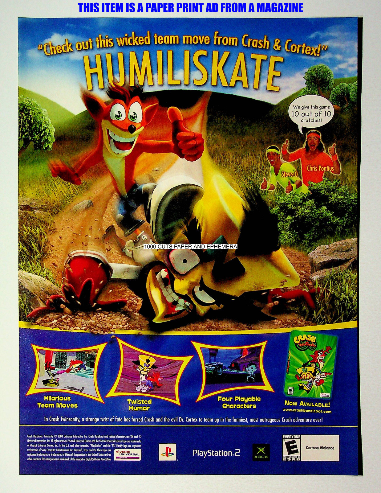 Crash Bandicoot Twinsanity Vivendi Universal 2004 Print Magazine Ad Poster