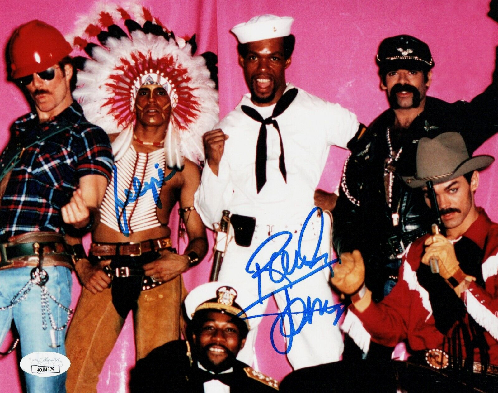 Village People Randy Jones & Felipe Rose Signed Auto 8×10 Photo #2 w/ JSA COA
