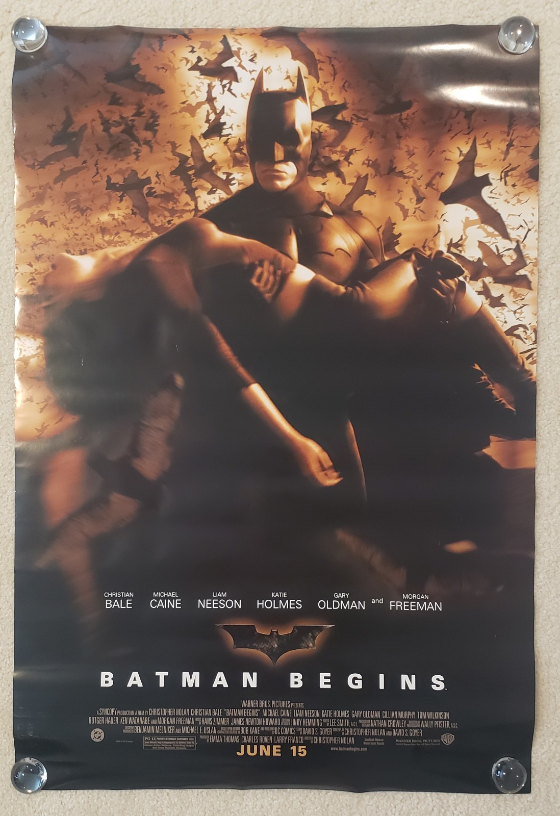 Batman Begins Original One-Sheet E Movie Poster – 27×40 DOUBLE-SIDED