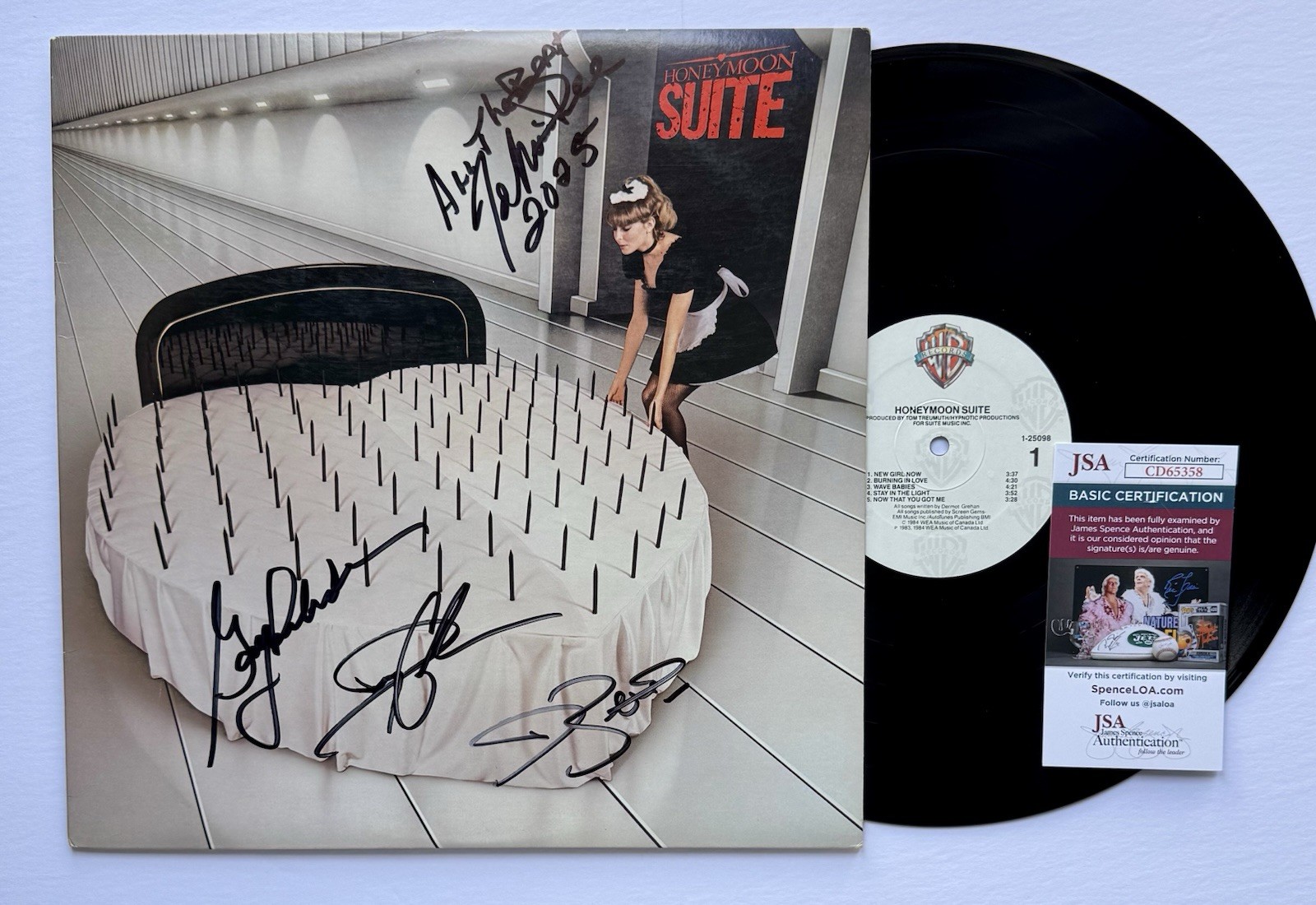 HONEYMOON SUITE HAND SIGNED AUTOGRAPHED VINYL ALBUM LP +JSA COA ALL 4 MEMBERS