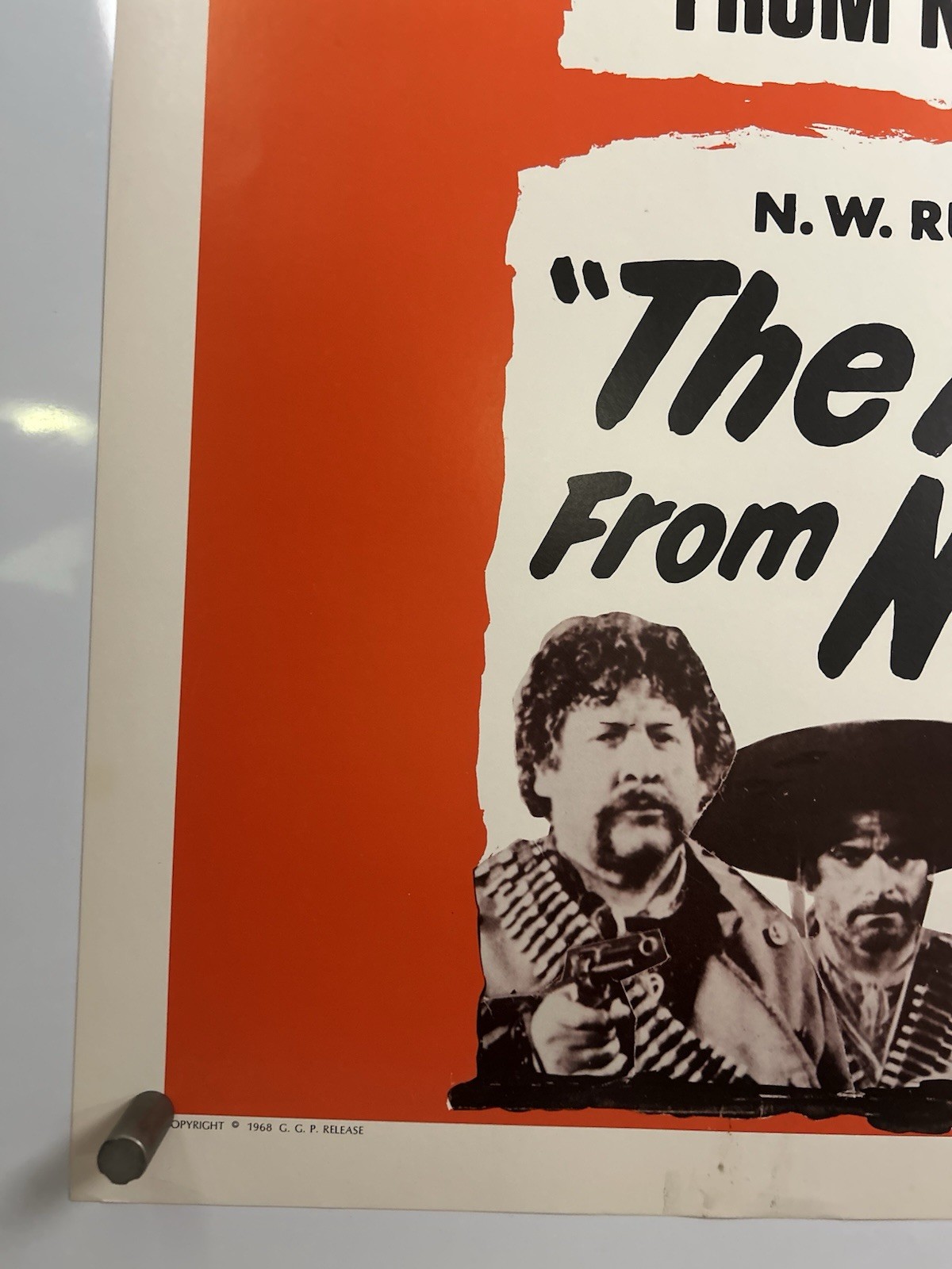MAN FROM NOWHERE Movie Poster (Fine+) Half Sheet 1968 Western 814