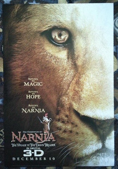 THE CHRONICLES OF NARNIA THE VOYAGE OF THE DAWN TREADER IN 3-D POSTER (2010) DS