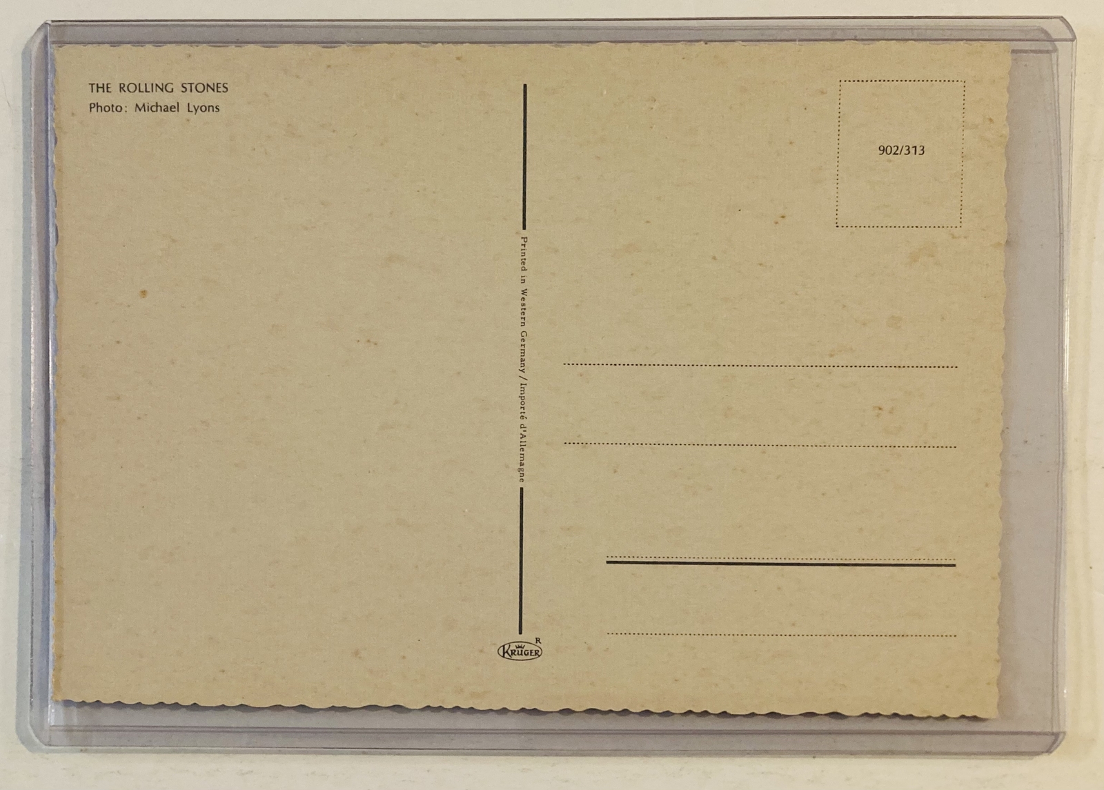Rolling Stones Deckle Edge Postcard Color 1960s Rueger Germany Michael Lyons 313