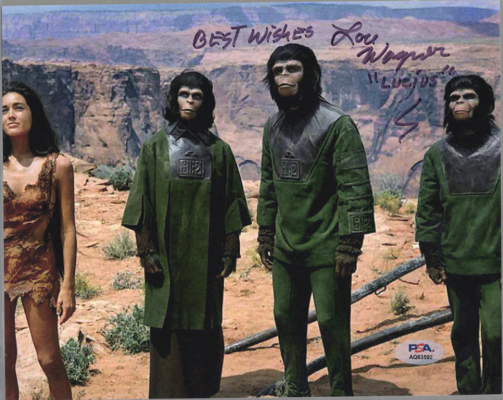 Lou Wagner Lucius Planet of the Apes Signed 8×10 Photo PSA DNA Authentic COA *92