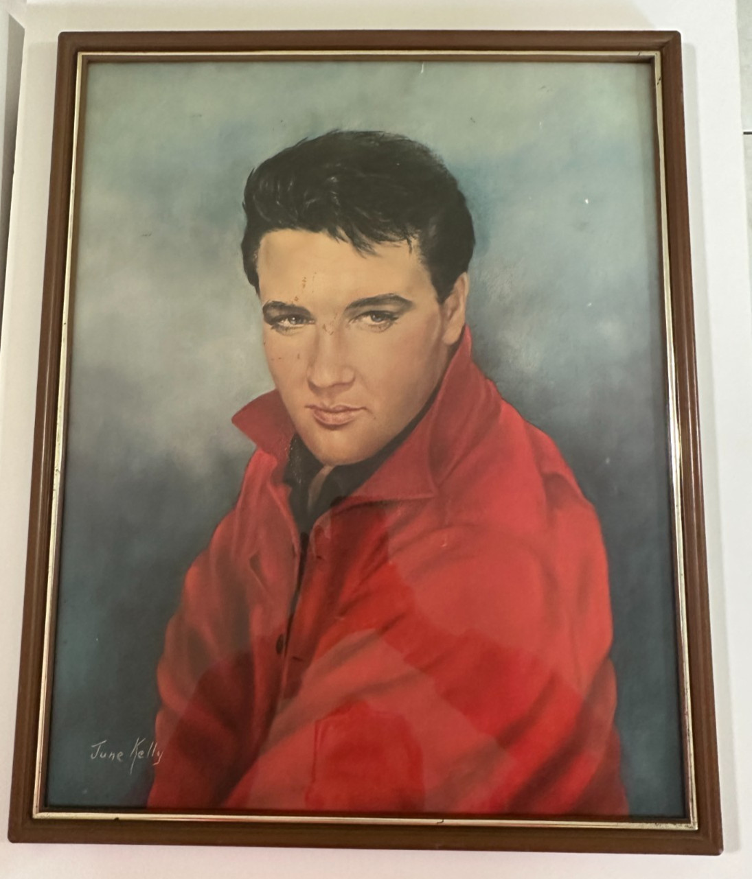 Elvis Presley Vintage 1964 Film Portrait Print by June Kelly 21×17 Framed