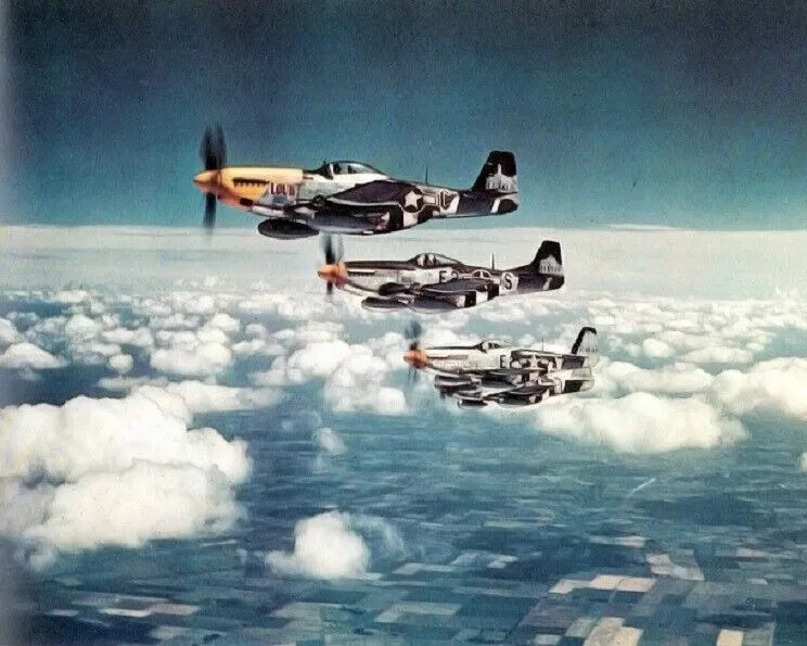 Mustang Fighter Aircraft Formation In Flight 4×6 Picture Celebrity Print
