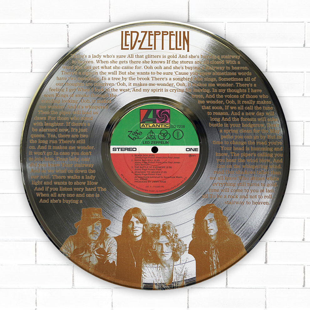 Led Zeppelin – Stairway To Heaven etched silver LP record wallart