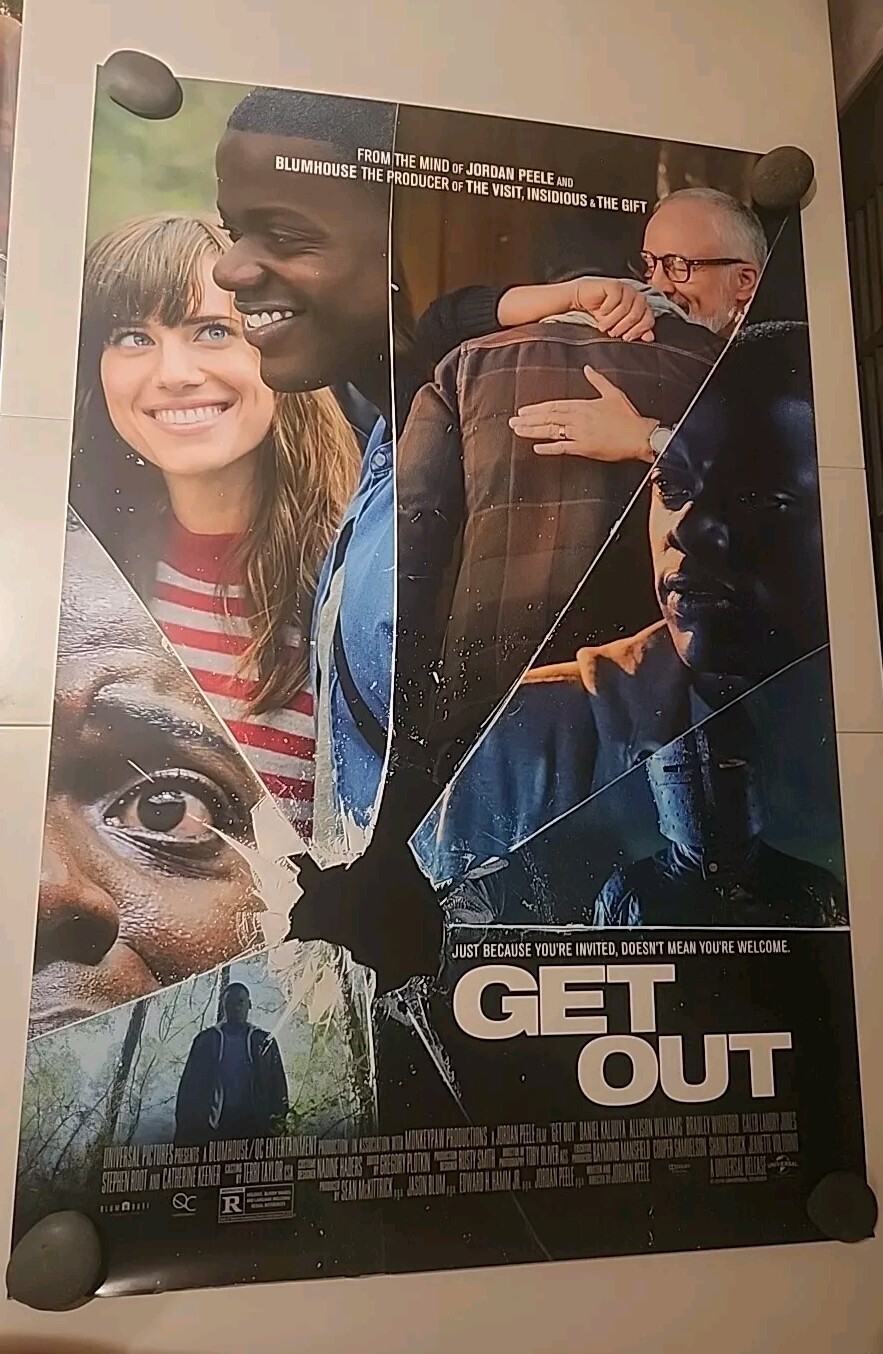 GET OUT Original 2017 D/S one sheet film poster Jordan Peele Daniel Kaluuya