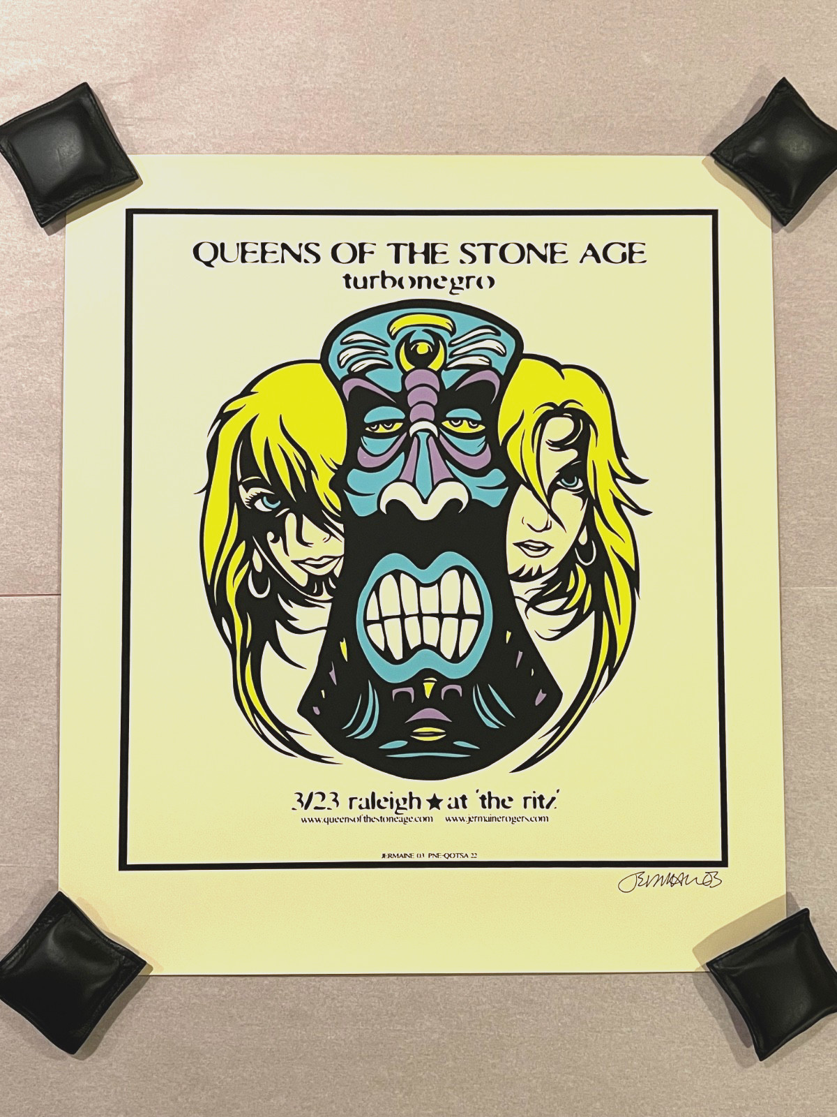 RARE QOTSA Queens of the Stone Age 2003 Concert Poster by JERMAINE ROGERS Signed