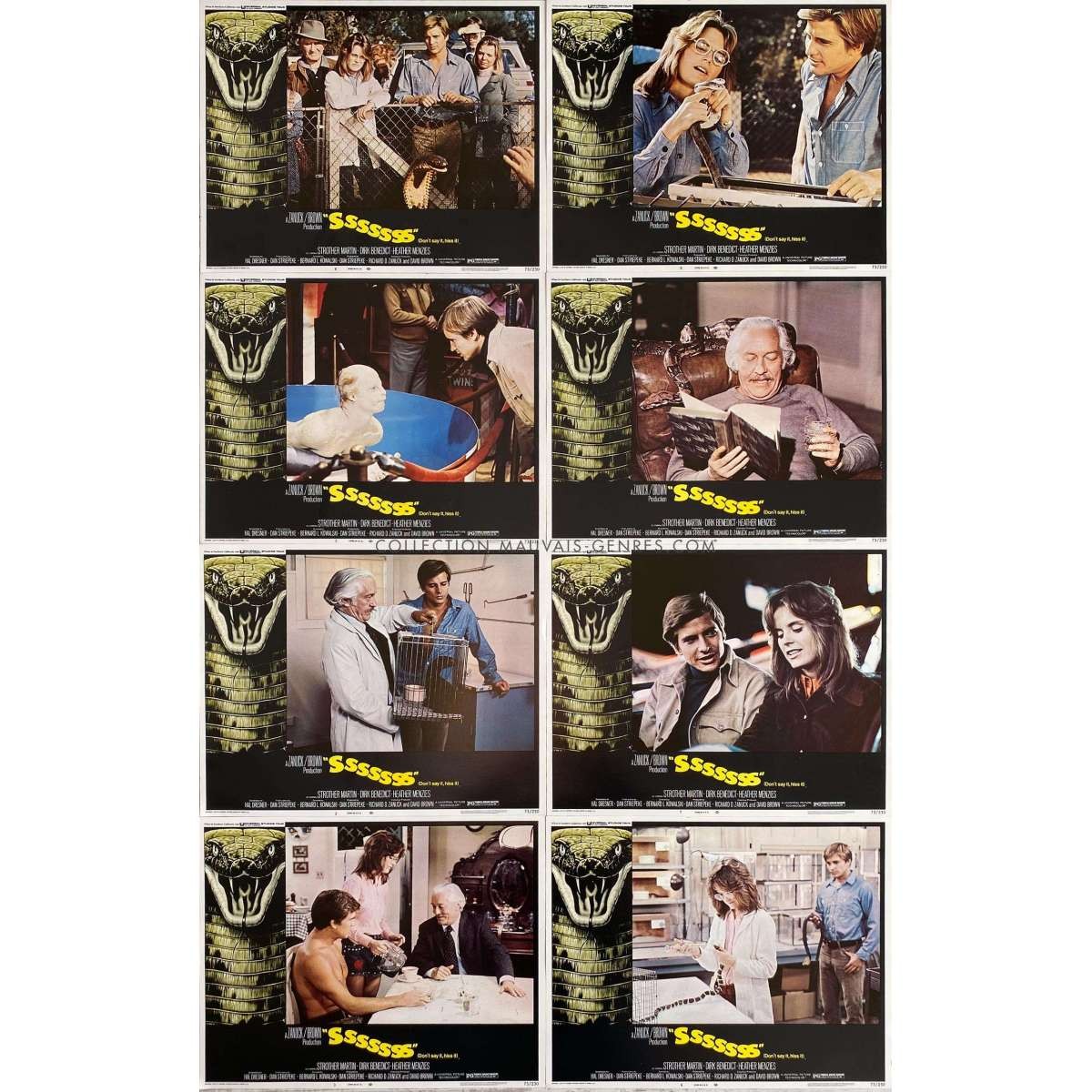 SSSSSSS US Lobby Cards x8 – 11×14 in. – 1973 – Bernard L. Kowalski, Dirk Benedic