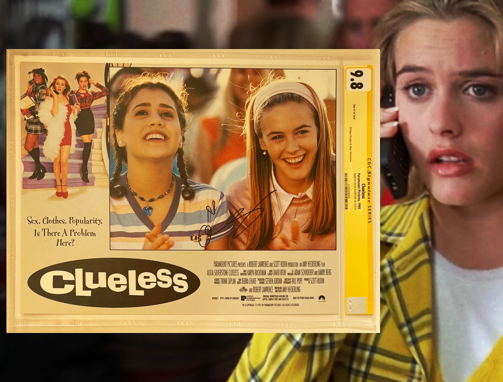 CGC 9.8 SS Clueless Cher & Tai Card signed by Alicia Silverstone 11×14 1995