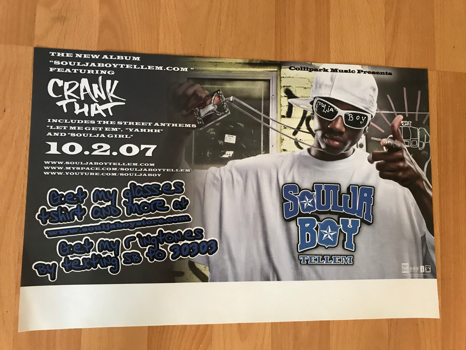 Rare SOULJA BOY Tell Em 17″ x 11″ Crank That Promo Poster Hip Hop Rap SNL Drake