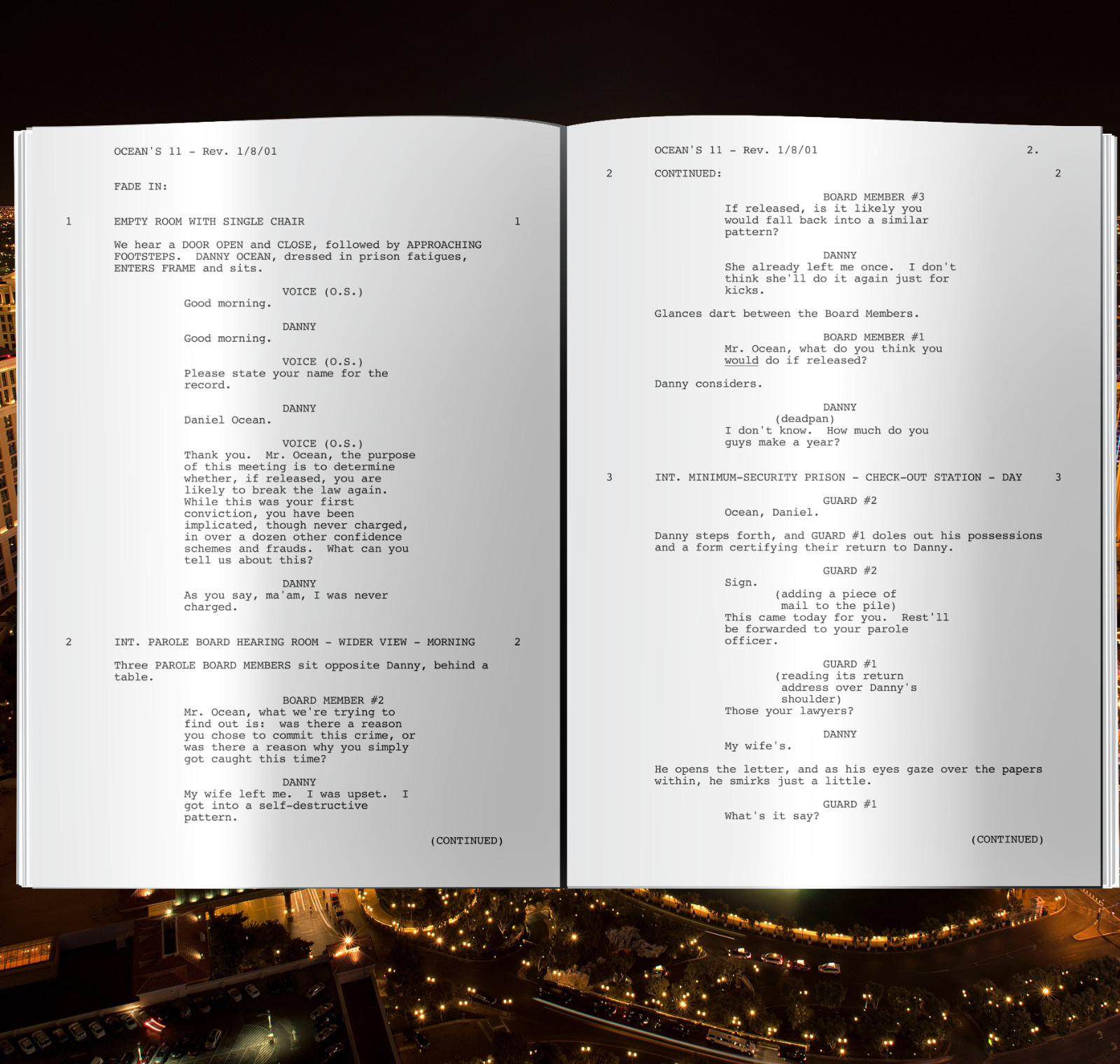 Oceans 11 Signed Autographed Script Full Screenplay Full Script Reprint