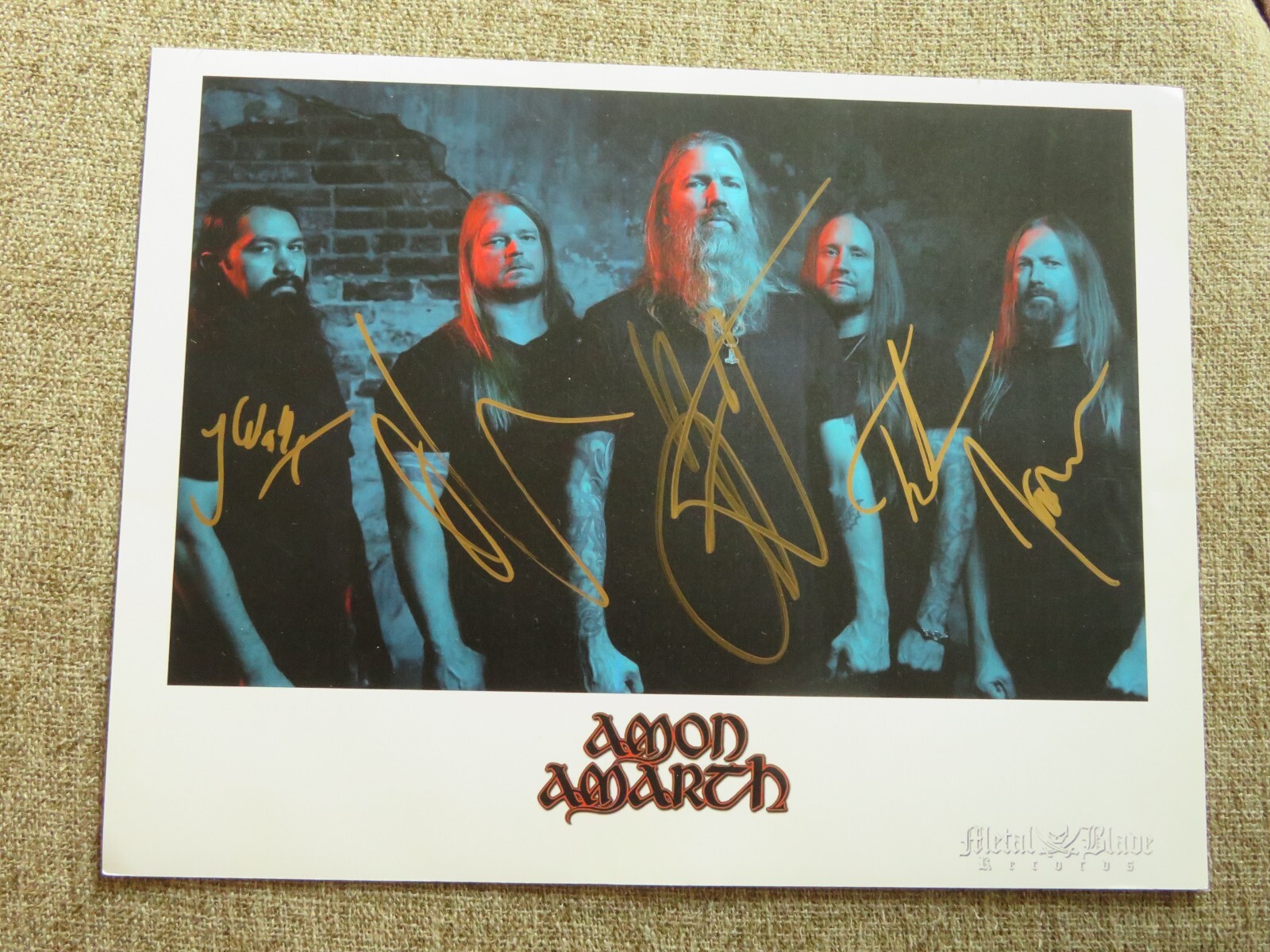 Amon Amarth Autographed Official Band Promo Photo Picture 8 1/2 x 11 Metal Blade