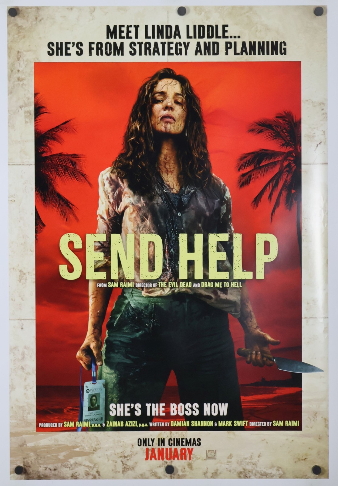 Send Help original DS movie poster 27×40 Rachel McAdams Sam Raimi Horror Set 2