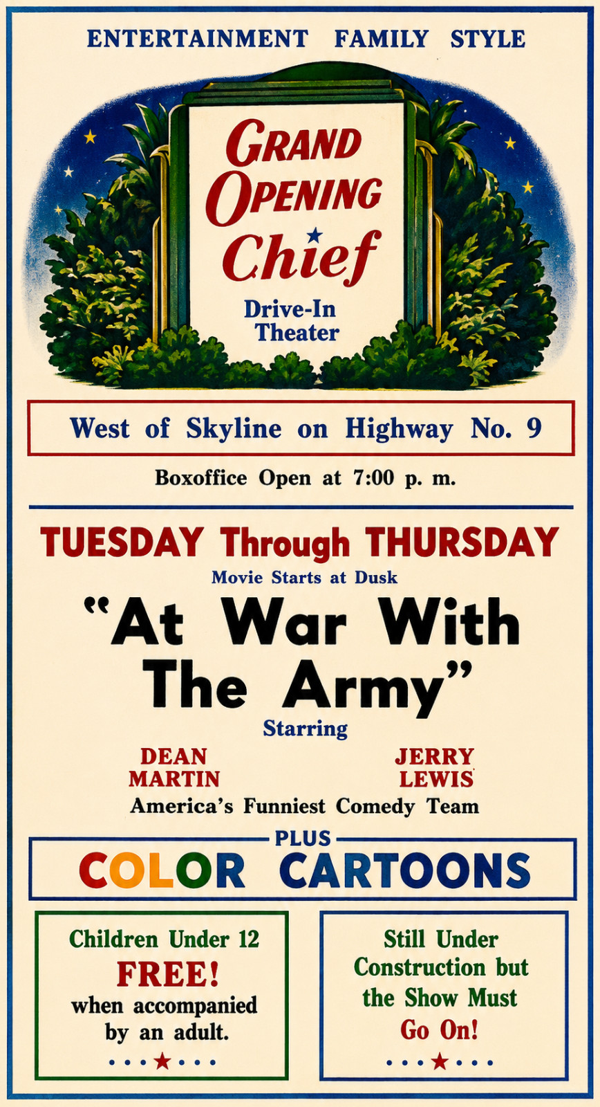 Vintage Drive-In Theater Opening Ad in Estherville, Iowa Magnet 2.5×3.5″