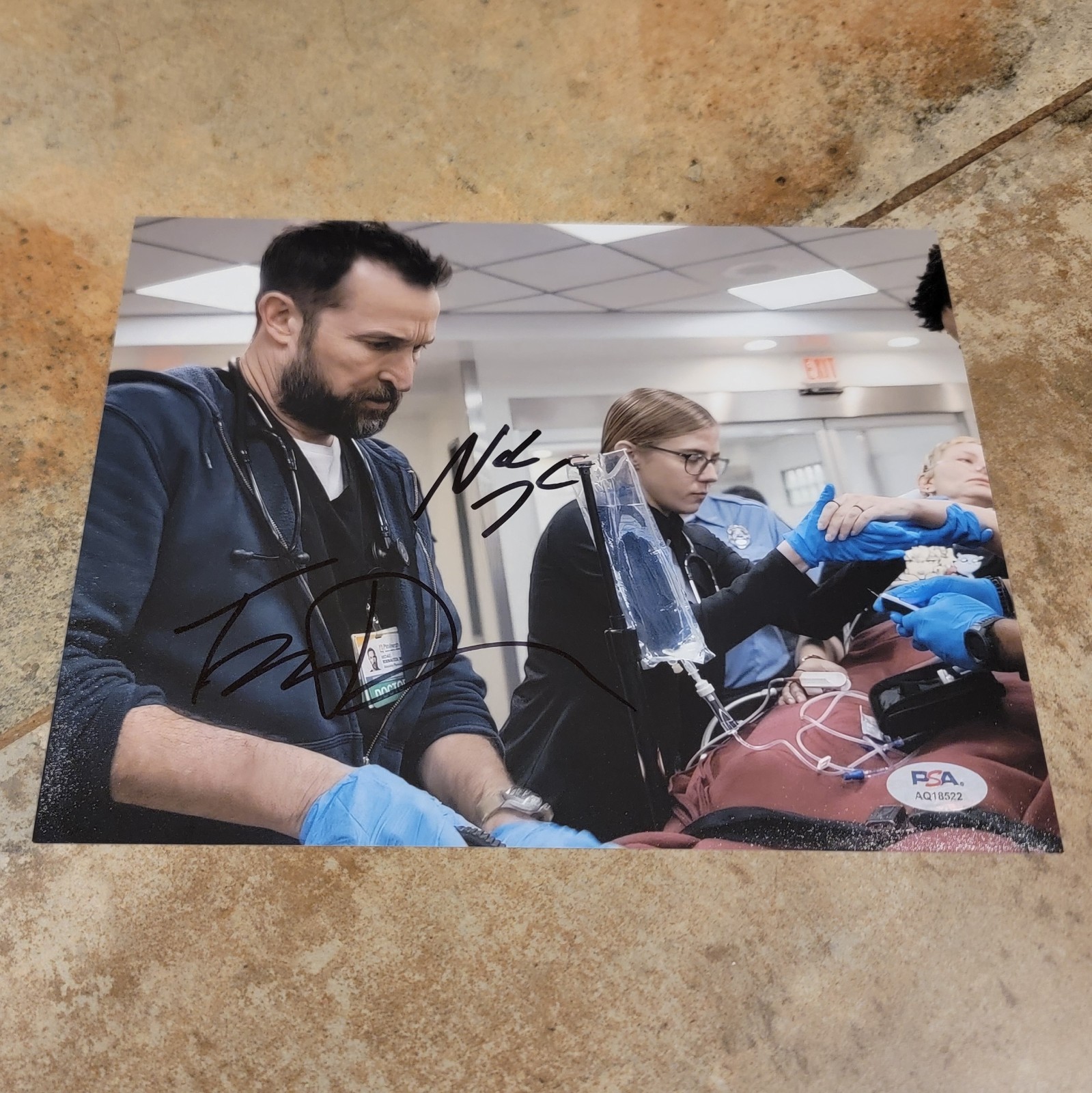 The Pitt cast 2 signed 8×10 photo PSA autograph Noah Wyle Taylor Dearden