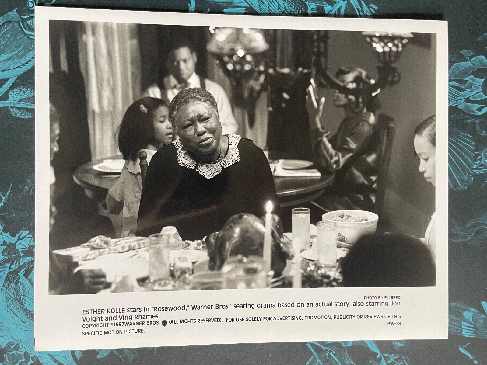Rosewood 1997 Vintage Drama Movie Photo Esther Rolle at a table with turkey
