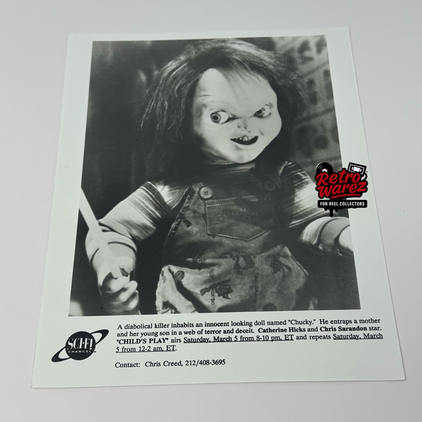 Child’s Play 2 Chuck Promo Press Photo 8×10” 1996 Sci-Fi Channel Horror