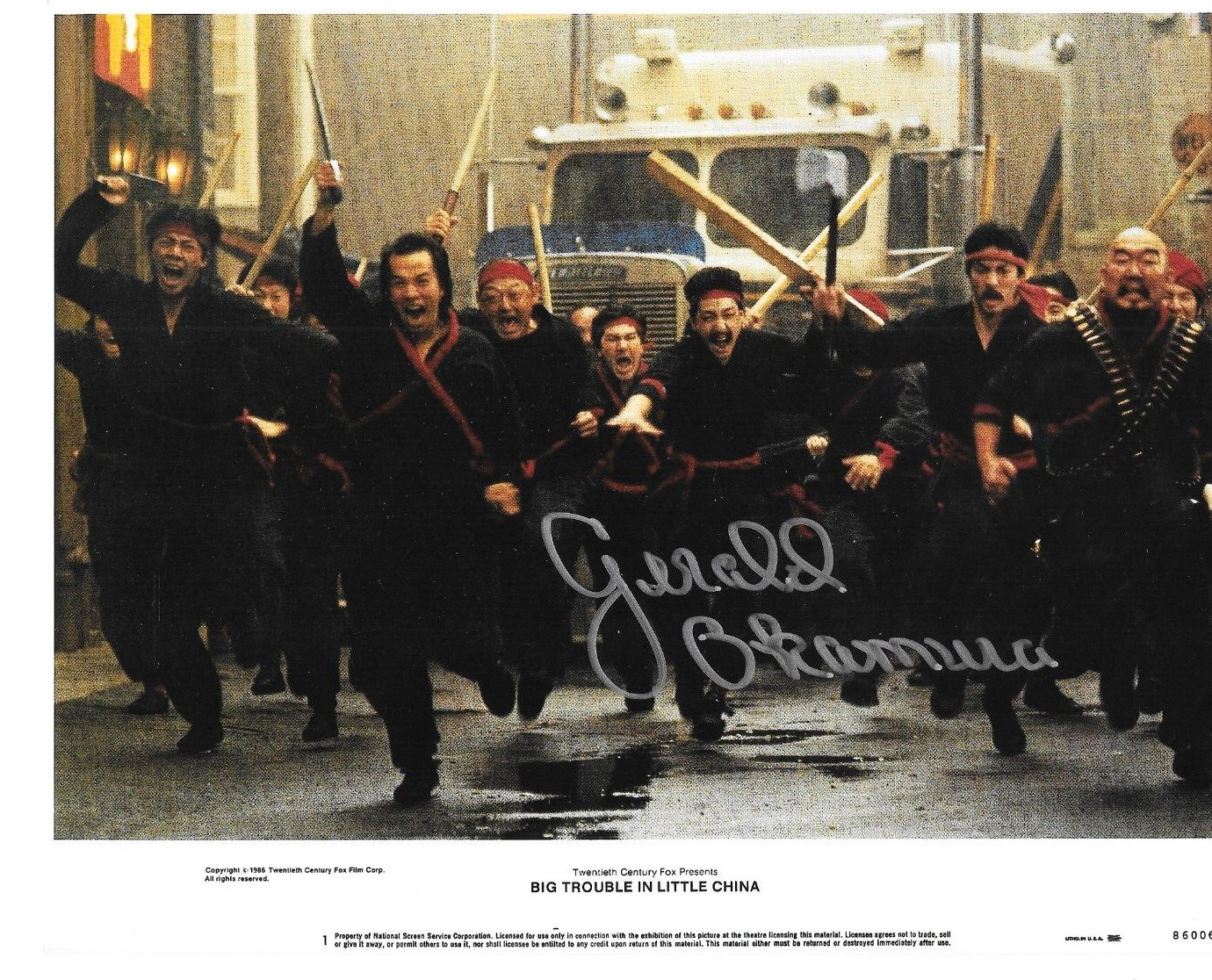 * GERALD OKAMURA * signed 8×10 * BIG TROUBLE IN LITTLE CHINA * PROOF 11