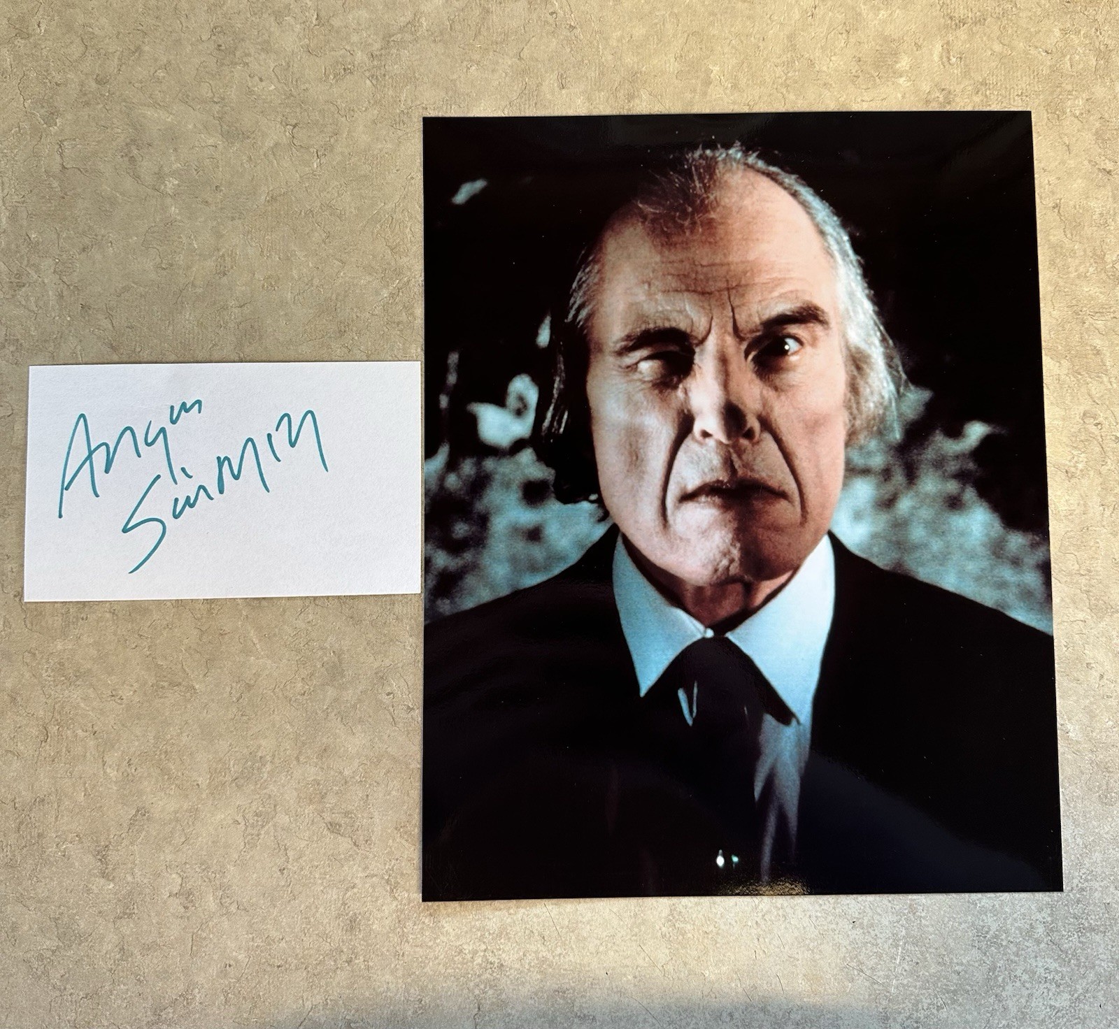 Angus Scrimm Signed Card With 8×10 Color Photo From The Movie Phantasm