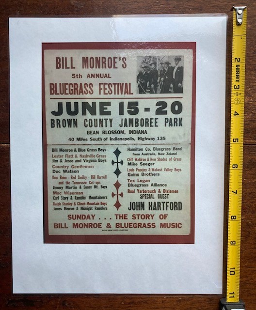 Bill Monroe Bluegrass Festival Souvenir Poster Mandolin Guitar Banjo