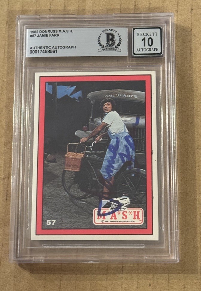 JAMIE FARR SIGNED 1982 DONRUSS MASH CARD AUTO GRADE 10 BECKETT BAS AUTHENTIC