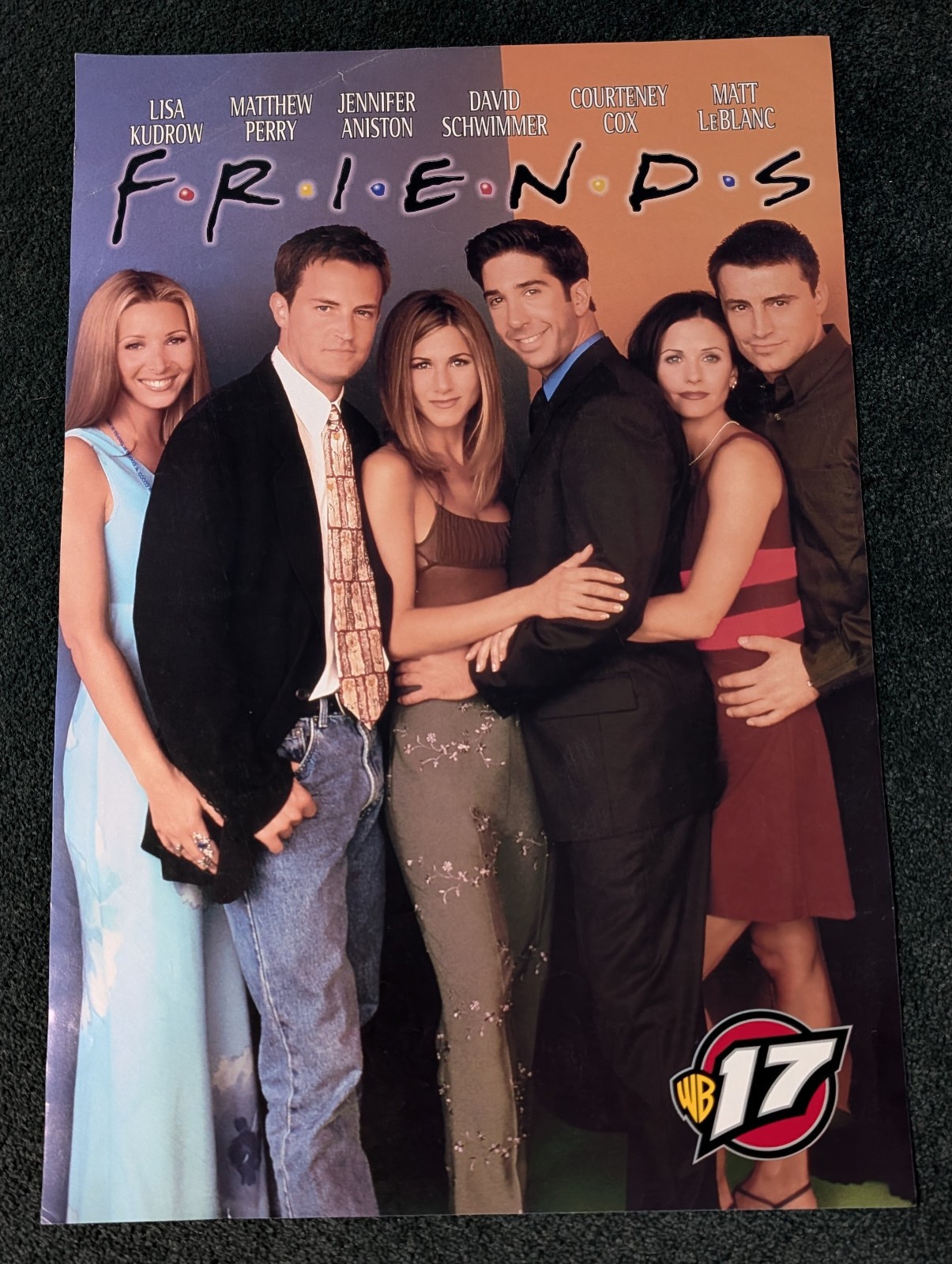 FRIENDS TV show 2000’s ORIGINAL 13 1/2×20 SYNDICATION POSTER! Jennifer Aniston!