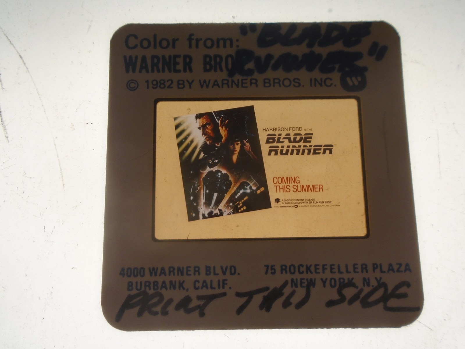BLADE RUNNER RIDLEY SCOTT POSTER ART JOHN ALVIN A TRANSPARENCY/SLIDE movie/photo