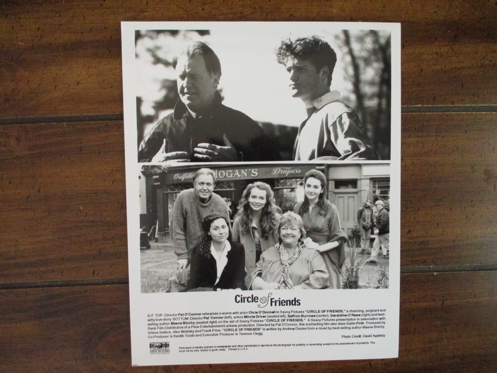 CIRCLE OF FRIENDS(Pat O’Connor/Minnie Driver/Maeve Binchy/O’Rawe)1995 B&W Photo