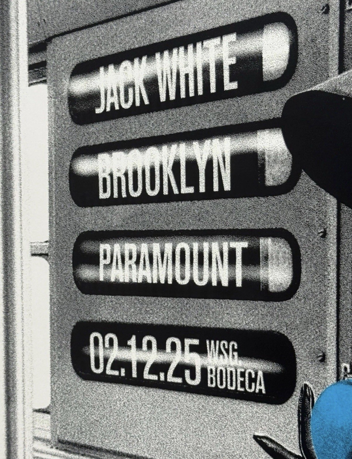 Jack White Poster Brooklyn Paramount Brooklyn NY 2/12/25 I Sold Out And Numbered