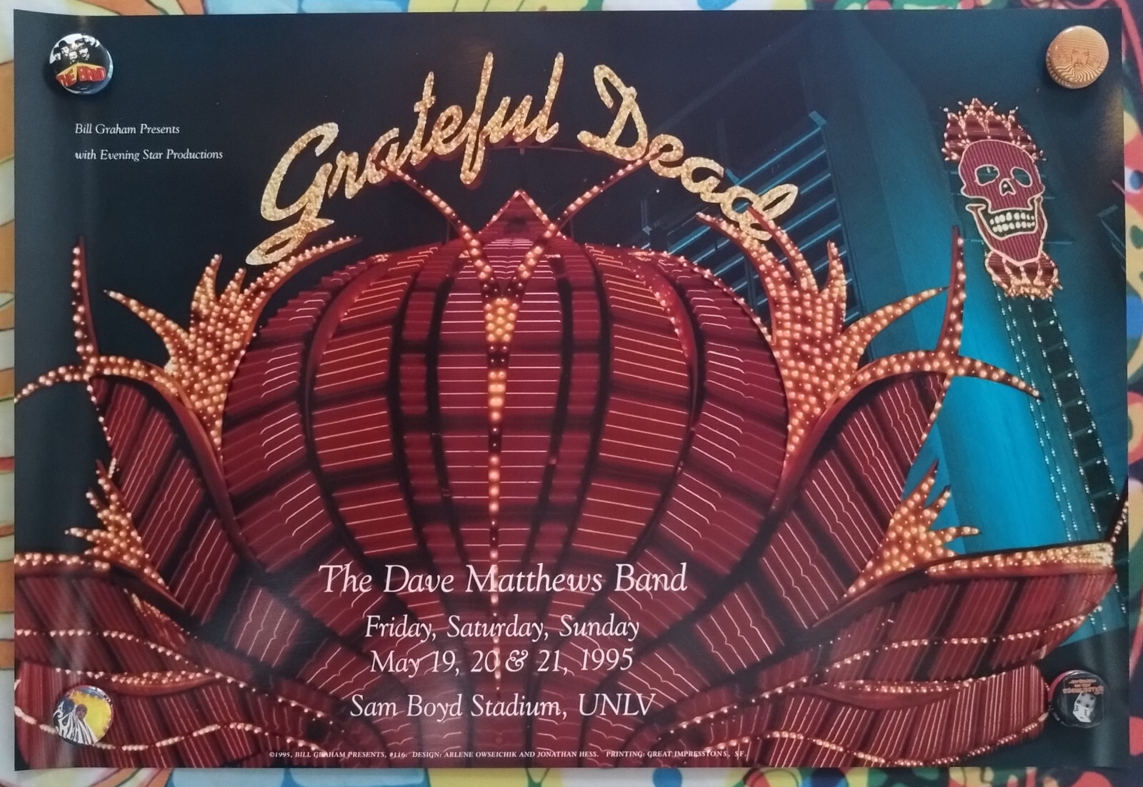GratefuL Dead DaVe MaTTheWS BGP116 BiLL Graham PreSentS 1995 Poster
