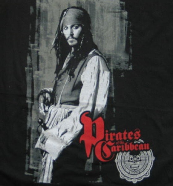 Pirates of the Caribbean Johnny Depp Black Babydoll Shirt NEW UNWORN