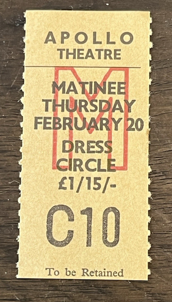 Vintage Apollo Theatre Program With Ticket Stub 1968 40 Years On London