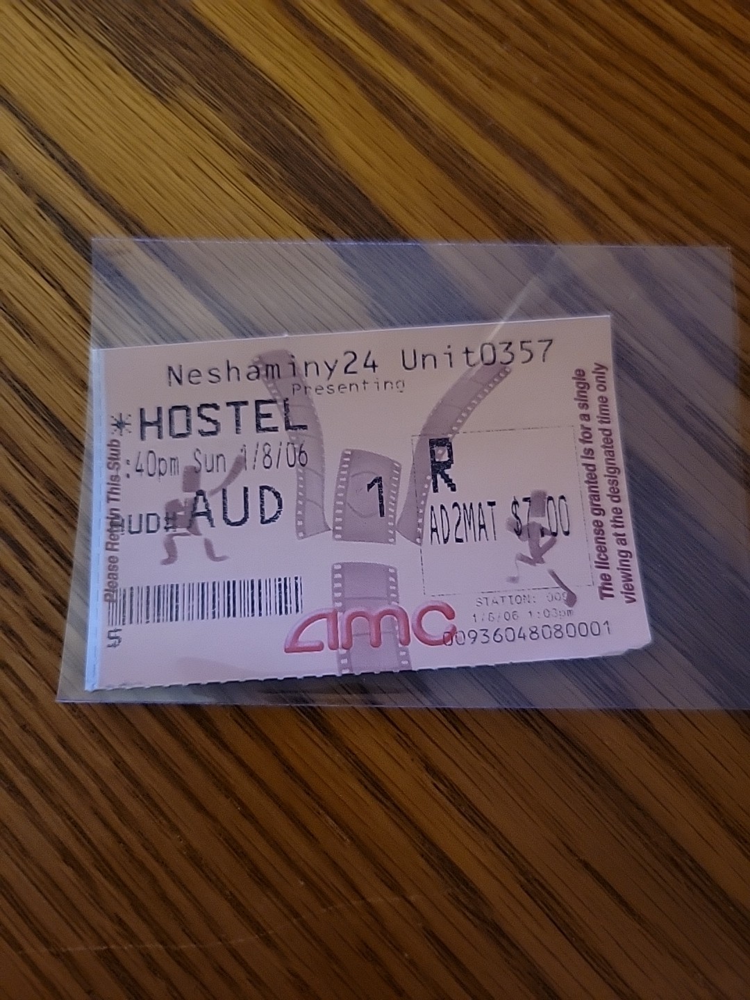 2005 Hostel Original Movie Ticket Stub Opening Weekend Eli Roth Jay Hernandez