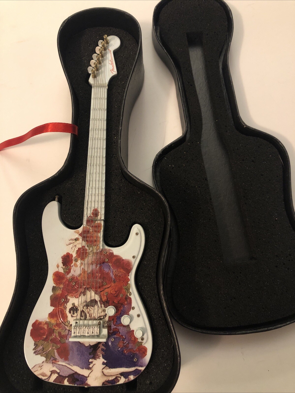 GUITAR MANIA⚡️Skull & Roses🥀2003⚡️Grateful Dead (Stanley Mouse)10″ MINI GUITAR