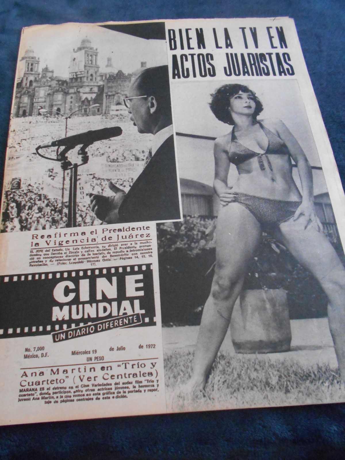 CINE newspaper ANA MARTIN sexy women LUIS ECHEVERRIA LIZ TAYLOR JAMES STEWART
