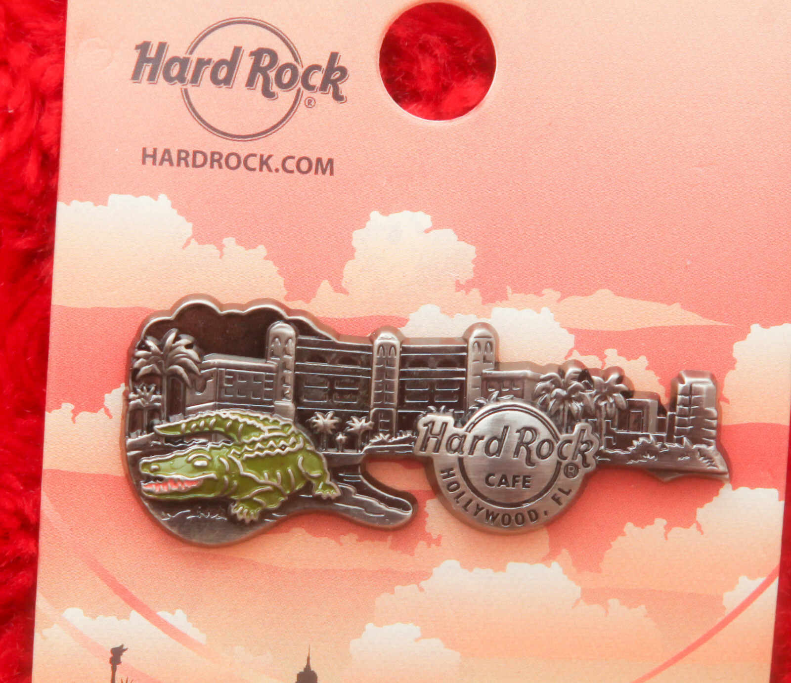 Hard Rock Cafe Pin Hollywood Fl 3D SKYLINE GUITAR SERIES pewter alligator