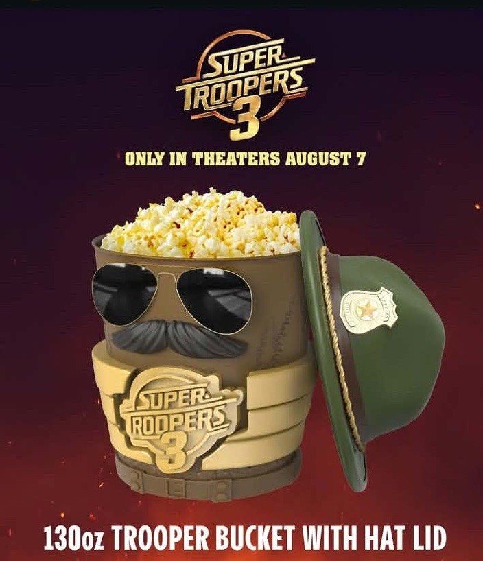 Super Troopers 3 The Trooper Popcorn Bucket AMC Theaters PRESALE SHIPS BY 8/7