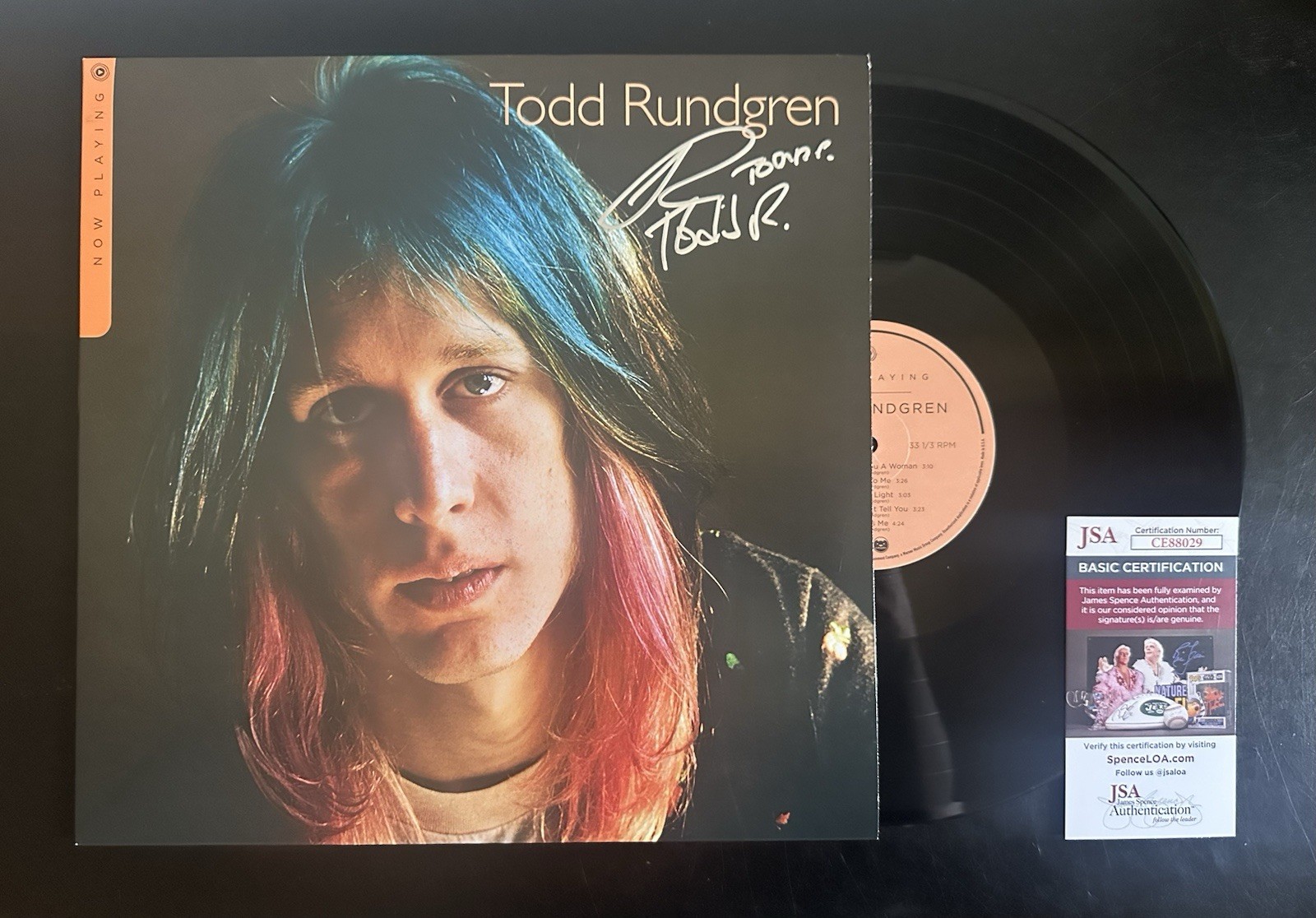 TODD RUNDGREN SIGNED NOW PLAYING VINYL RECORD ALBUM JSA AUTHENTICATED