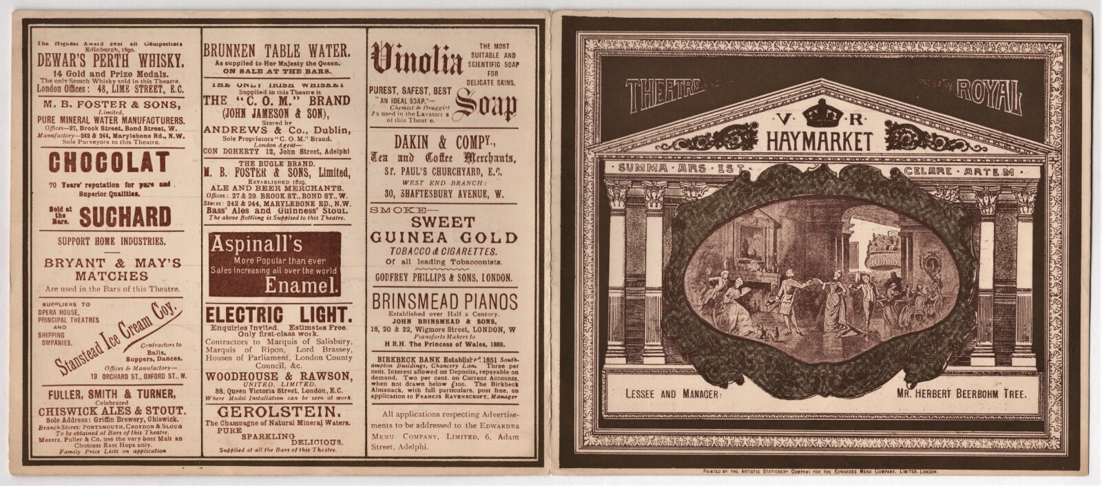 Herbert Beerbohm Tree “PERIL” Julia Neilson / Maud Milton 1892 London Playbill