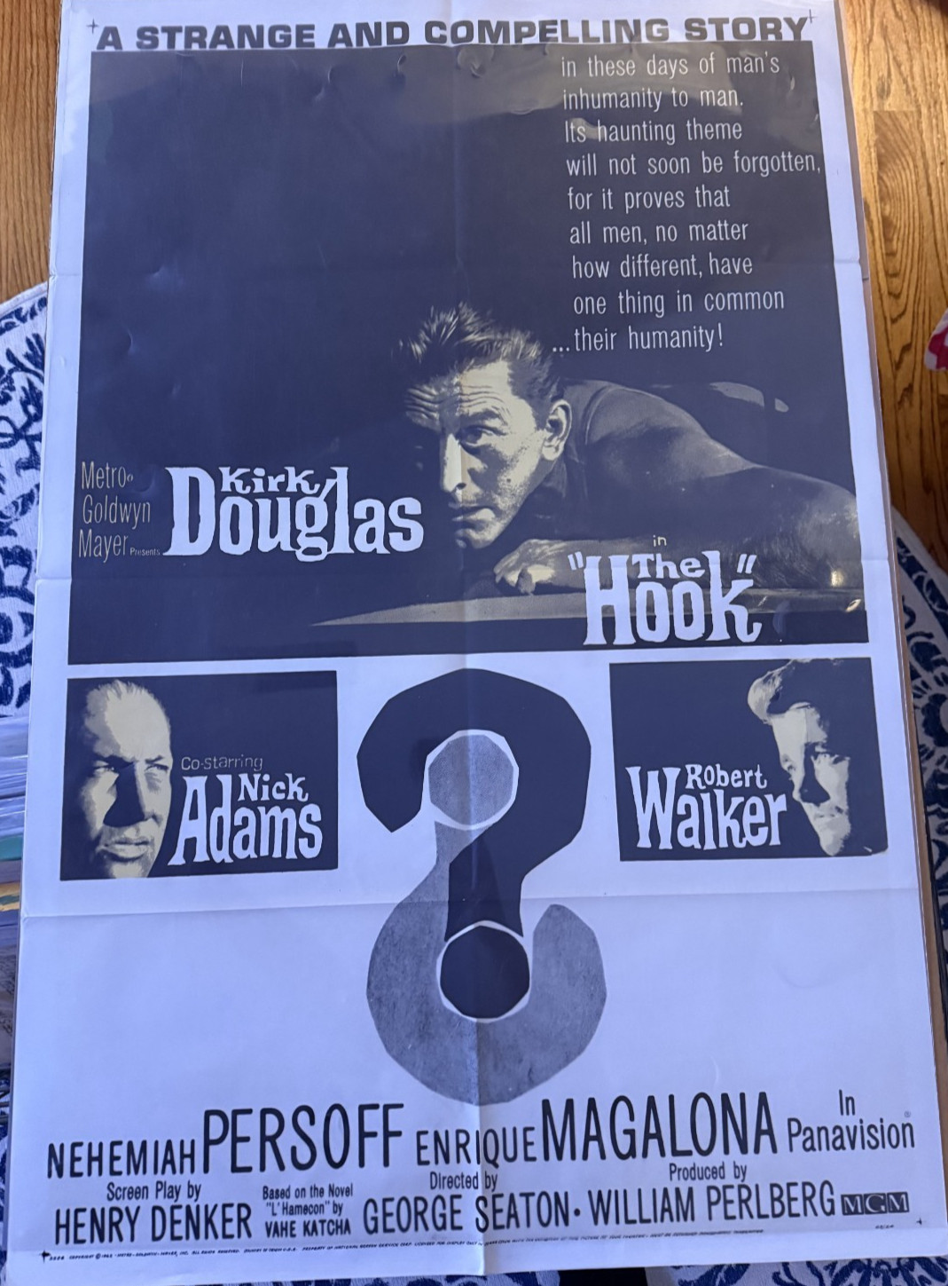 The Hook Kurt Douglas Nick Adams #63/24 original movie poster 27X41